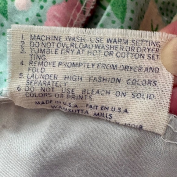 Vintage Wamsutta Standard Pillow Shams Floral Pink Green Cottage Core Set Of 2 - Picture 5 of 5